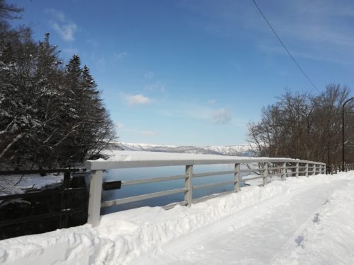 冬の眺湖橋