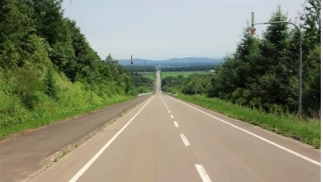 上士幌の直線道路